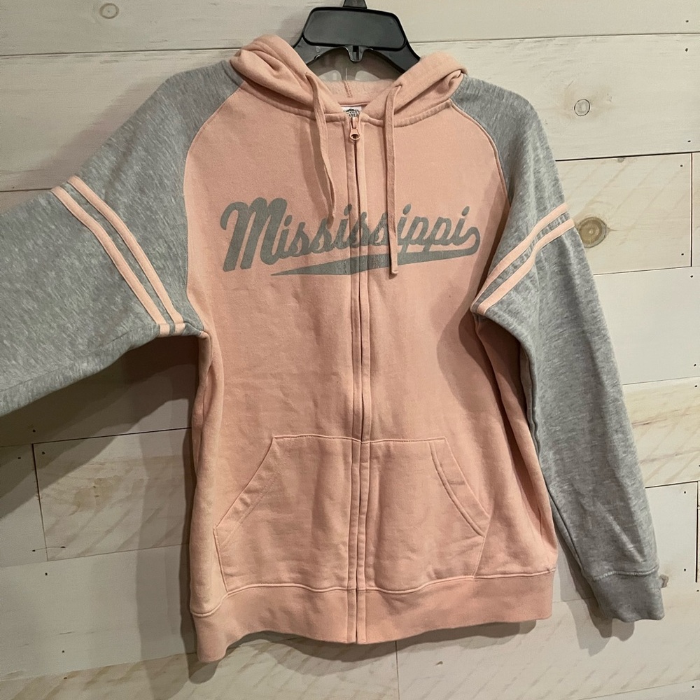 Mississippi Women's Pink and Gray Hoodie